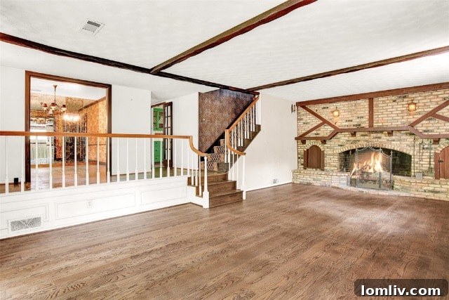 Serene flagstone patio winding through the lush landscape of the half-acre lot in Garland, TX