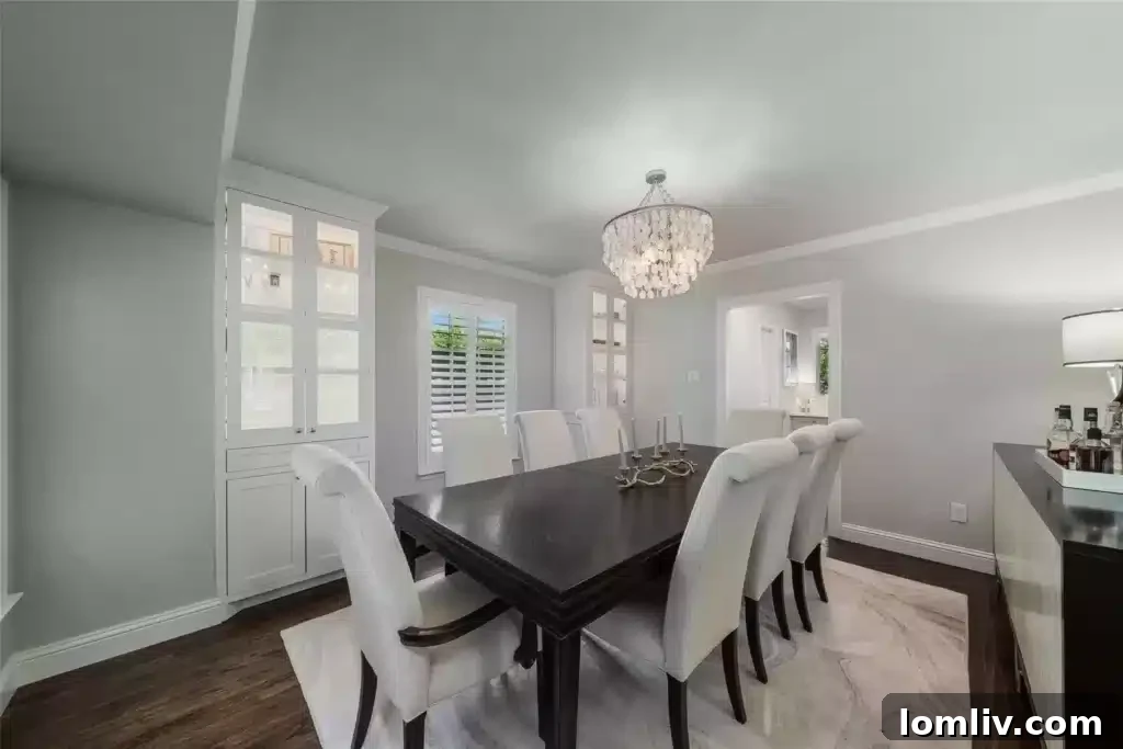 Elegant Dining Room with Built-ins at 6463 Bob O'Link Drive