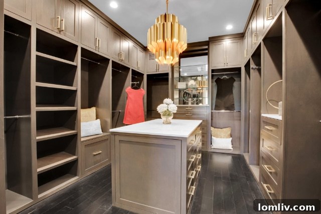 Spacious Walk-in Closet with Custom Built-ins