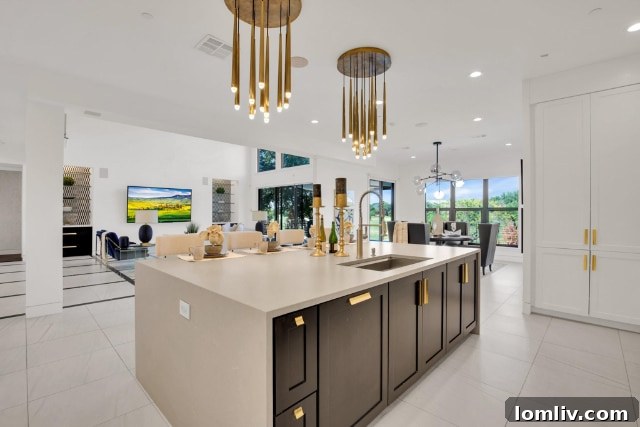 Contemporary Interior Design with Golf Course Views