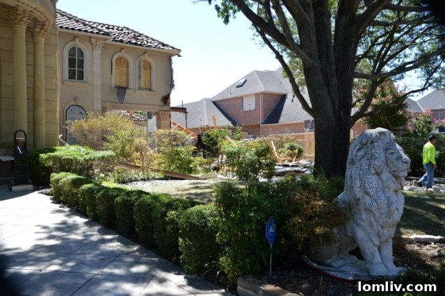 Aerial perspective revealing the full extent of the damage to the Shantara Lane property