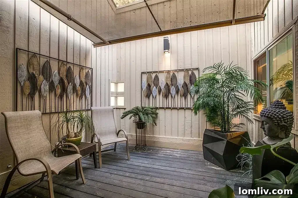 Covered atrium/sunroom with extendable awning