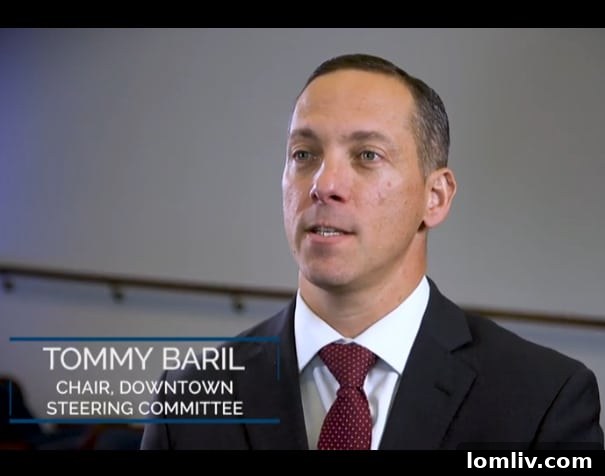 Map illustrating proposed land use zones and community connections within the Downtown Allen revitalization area