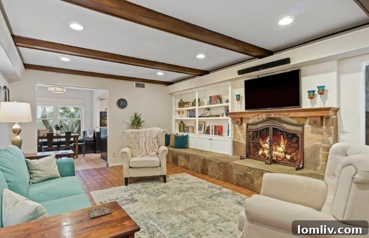 Cozy living space with fireplace