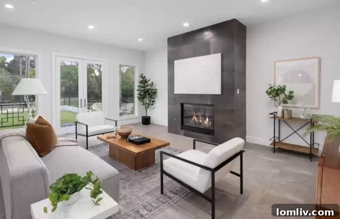 Spa-like master bathroom with dual vanities