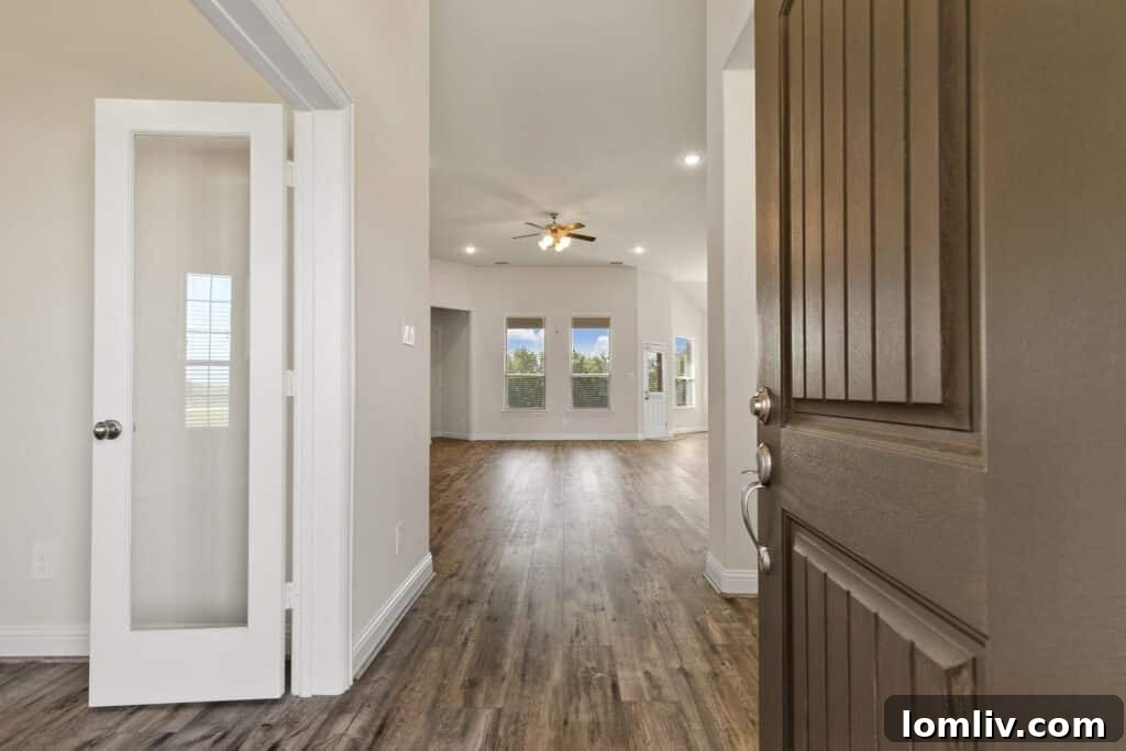 Modern and sleek interior of Mesquite home with vaulted ceilings