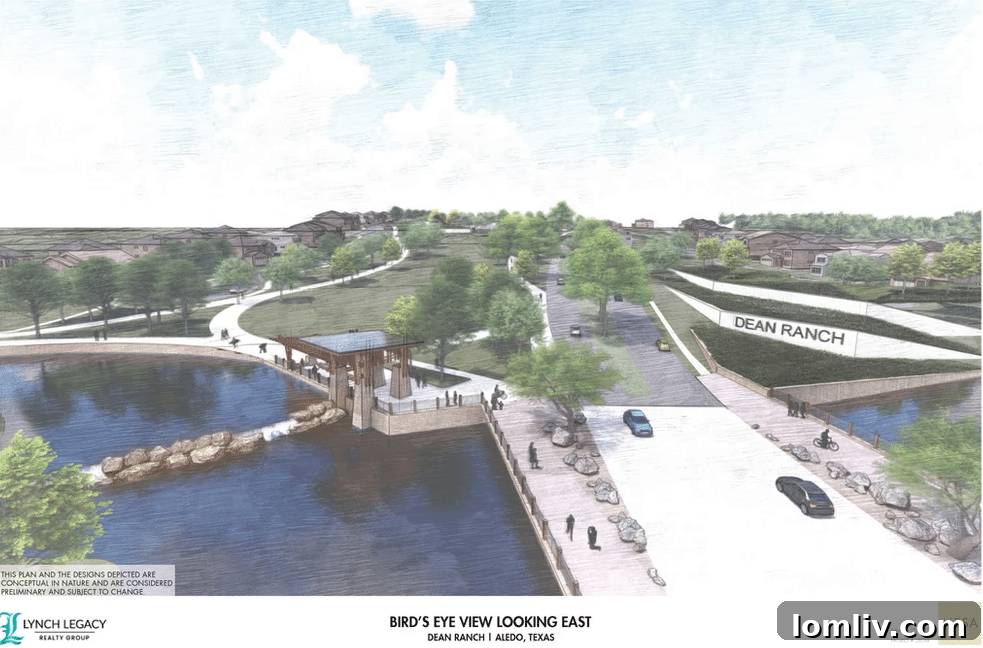 Expansive view of Dean Ranch land, highlighting the future development area on the Fort Worth-Aledo border