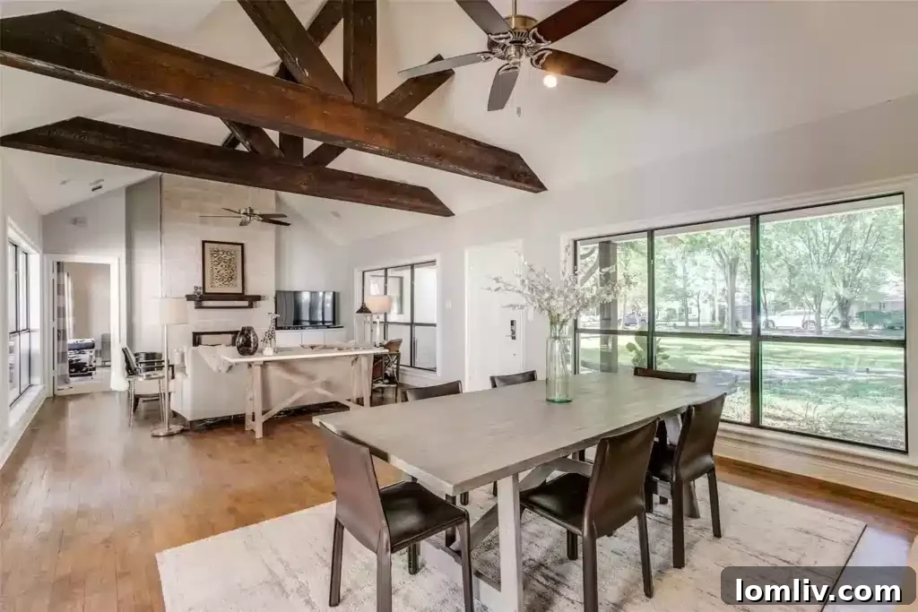 Cozy Living Space with Fireplace and Hardwood Floors
