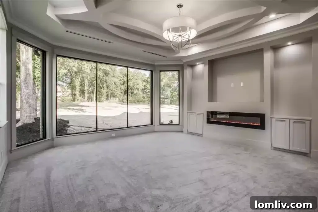 Detail of the walk-in pantry with glass door in a luxury Cedar Hill home