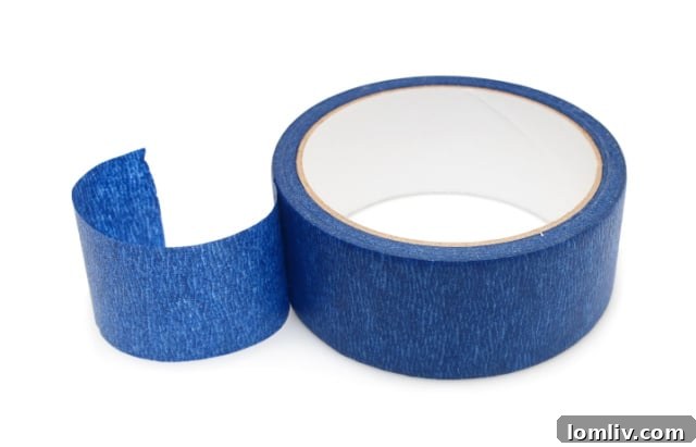 Blue Painter's Tape on a Home Repair