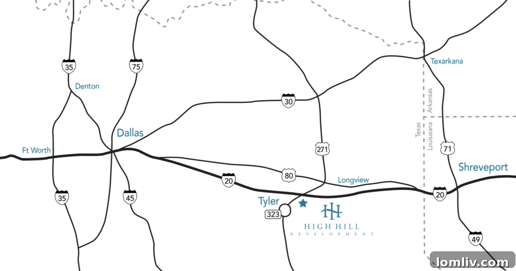 Tyler and High Hill: North Texas's Emerging Powerhouses 6 Expansive views from a High Hill Development residence in East Texas