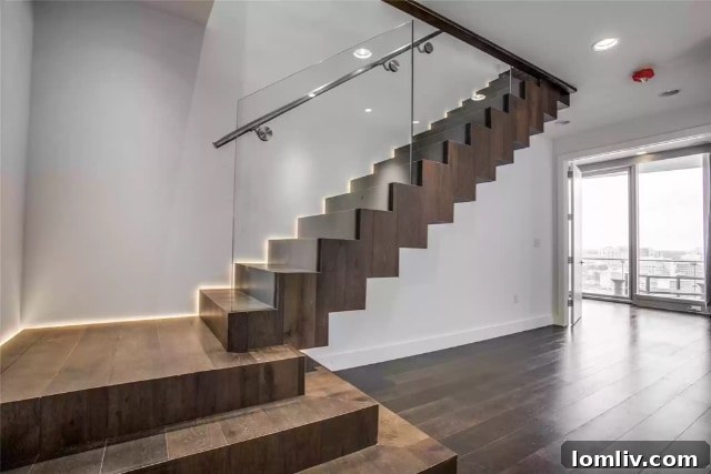 Bleu Ciel's Exclusive Two-Story Luxury High-Rise with Star Power 6 Bleu Ciel Dallas floating staircase