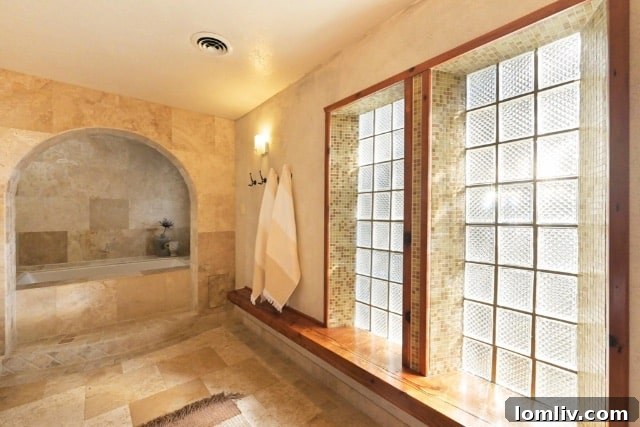 View of a beautifully designed bathroom featuring a distinctive triangle sink, showcasing modern elegance.