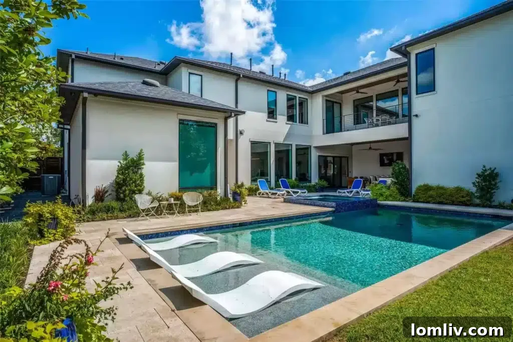 Stylish home office or versatile living space with sophisticated decor