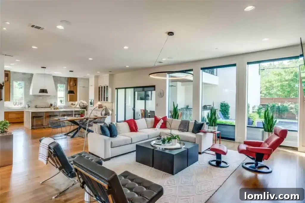 Modern kitchen with high-end Gaggenau appliances and spacious island