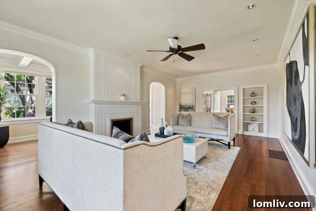Elegant second living room with archways and Mediterranean-inspired decor