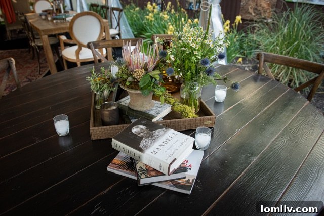 Elegant Table Setting at a Backyard Safari Wedding