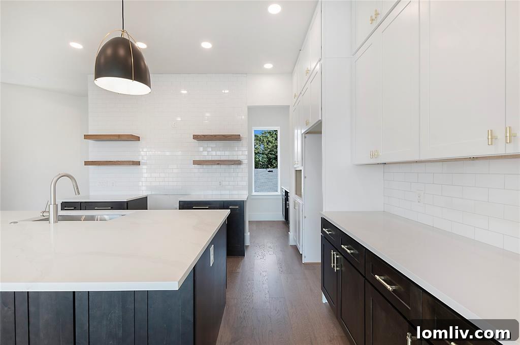 Modern kitchen with large eat-in island