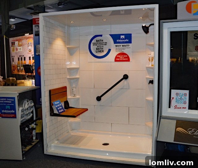 Modern walk-in shower designed for accessibility