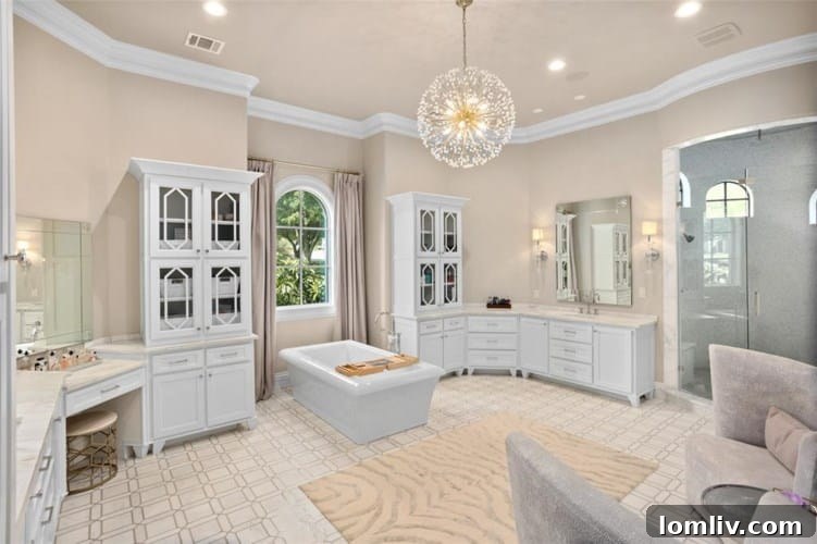 Inviting Pool Area with Waterfall and Slide at 9517 Bella Terra