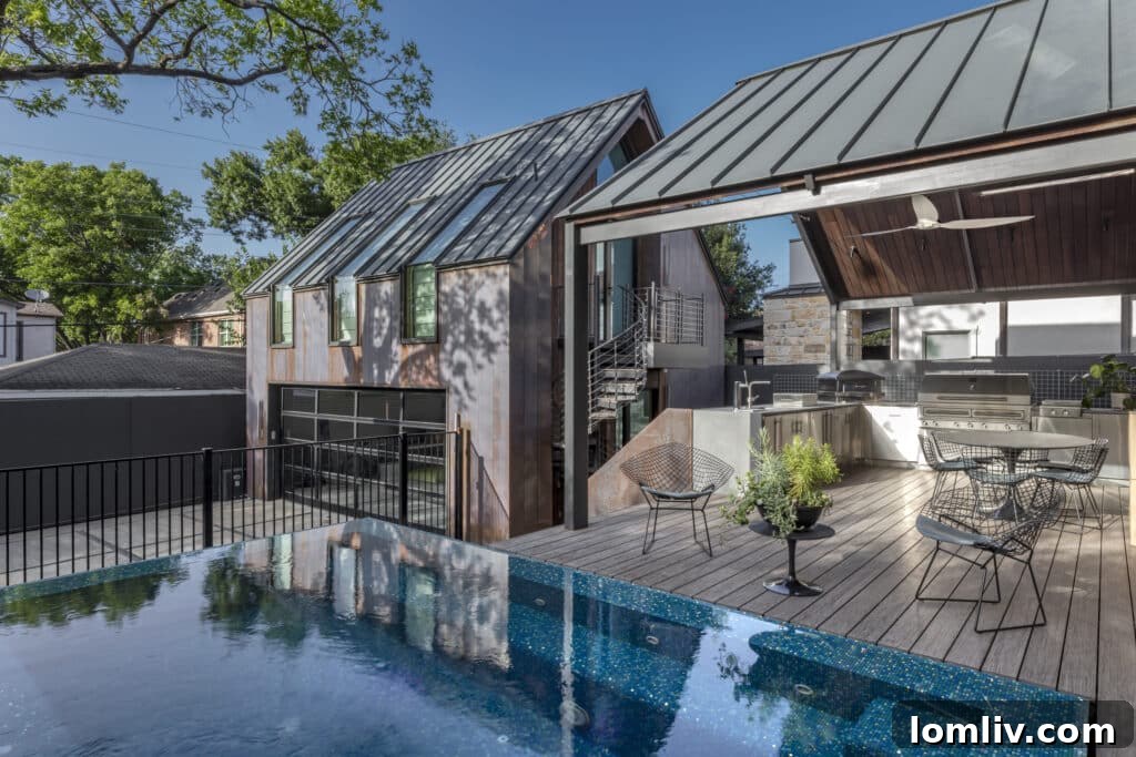 Contemporary interior design featuring an open concept living area