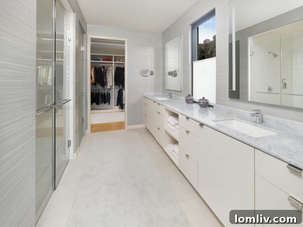 Luxurious bathroom with minimalist design and high-end finishes