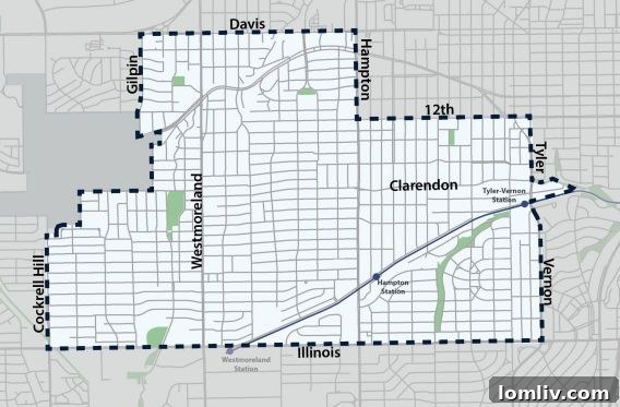 Map highlighting the West Oak Cliff Area Plan Study Zone for Resident Empowerment