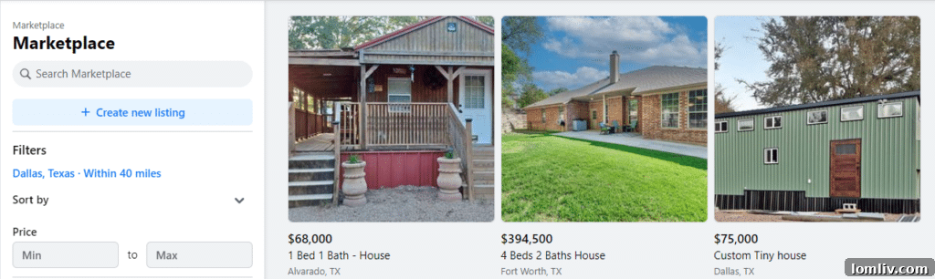 Facebook's New Real Estate Rules: Can Agents Post Listings? 4 Facebook Marketplace interface showing peer-to-peer listings