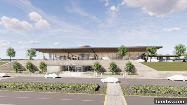 Rendering of the commercial terminal at McKinney National Airport