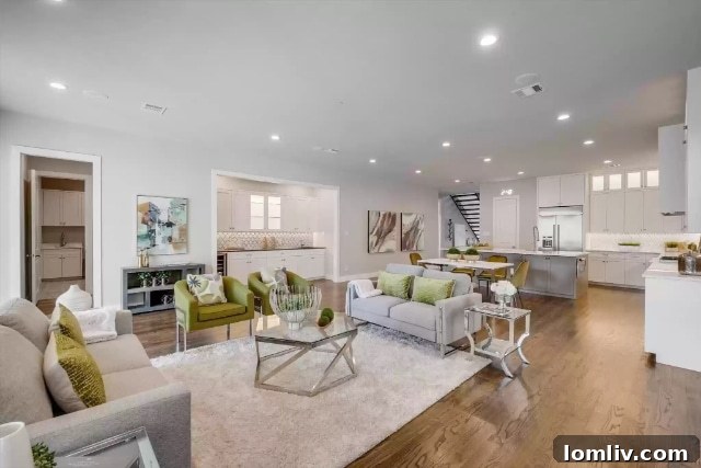 Elegant dining area adjacent to the kitchen, perfect for entertaining.