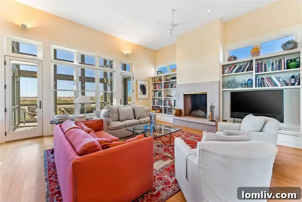 Fences Ranch living room fireplace