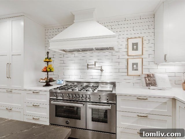 Spacious kitchen island and cooking area for entertaining