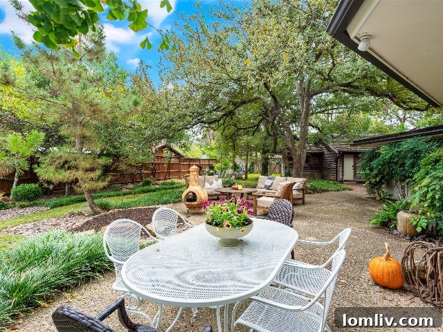 Lush, private backyard resembling a secret garden at 3001 Westridge Avenue