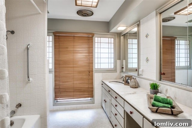 Bedroom with Original Wood Paneling