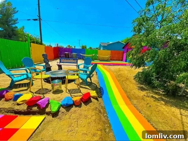 Rainbow House The Undisputed Fun Capital 14 Outdoor Entertaining Space with Fire Pit
