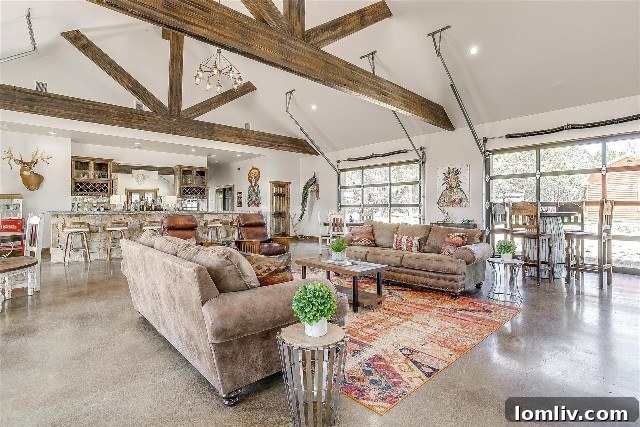 Kettle Hollow Ranch Lodge with Operable Garage Doors