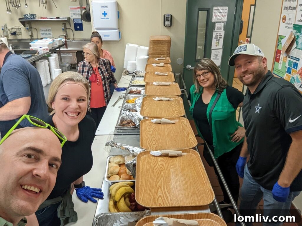 Serving line at Center of Hope community event