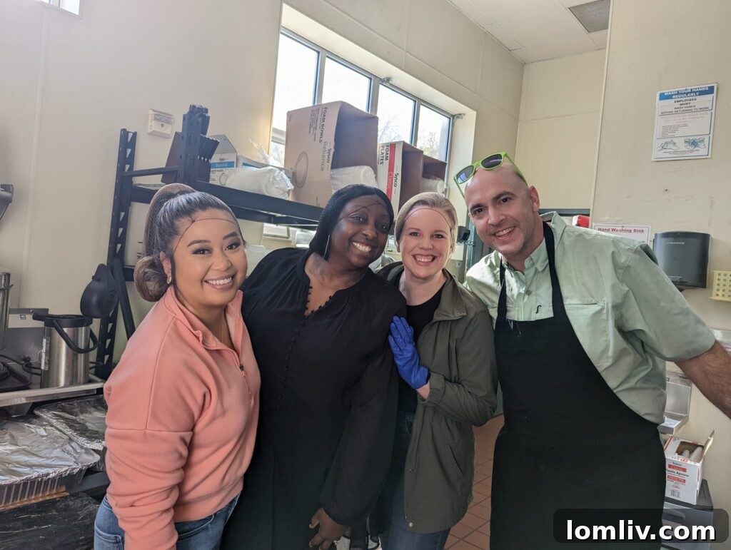 Group of volunteers gathered for community service