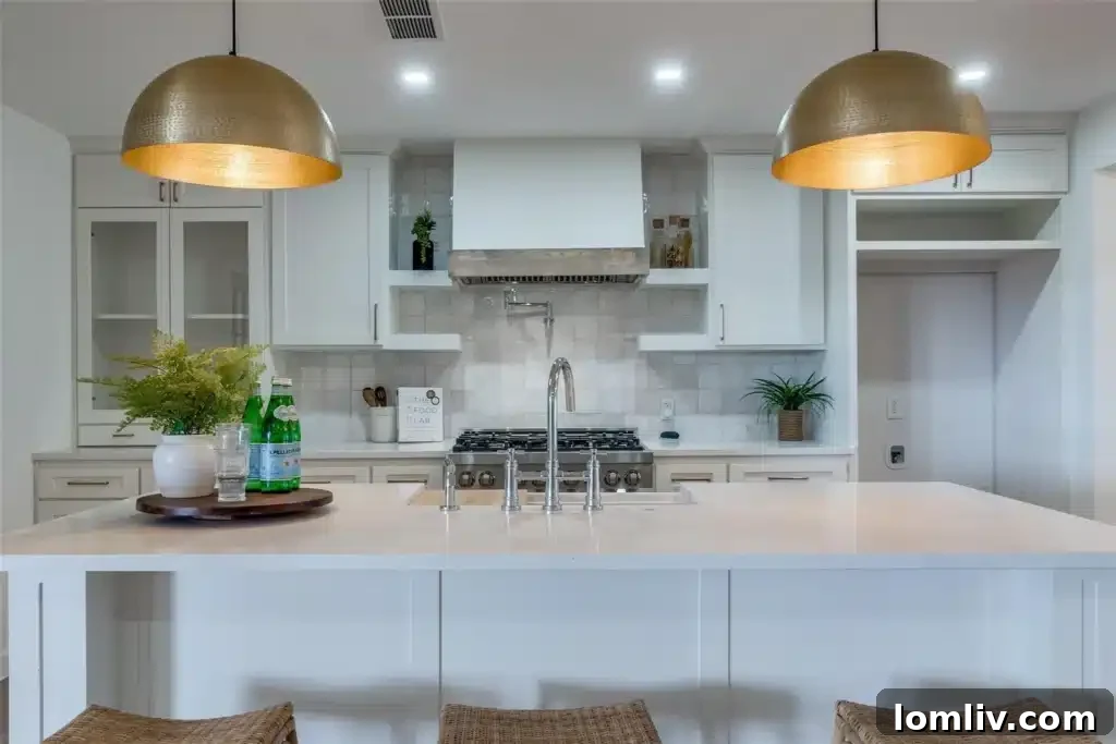 Lake Highlands Reinvented 7 Modern Kitchen with Eat-in Island and Gas Range