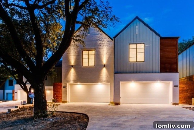 Luxury single-family attached home exterior designed by Robert Tabak