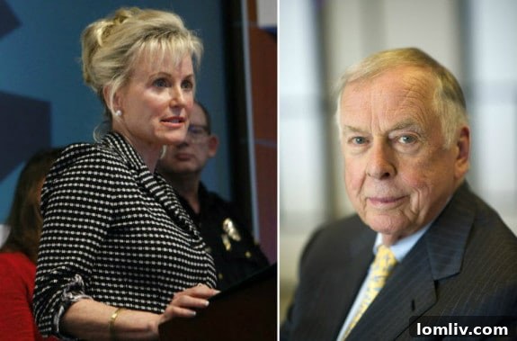 Toni Brinker and T. Boone Pickens formal portrait