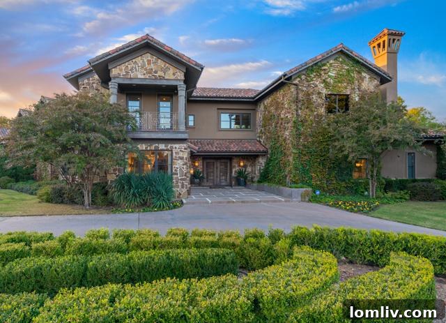 Exterior view of the luxury home at 5006 Brazos Court in Westlake, Texas