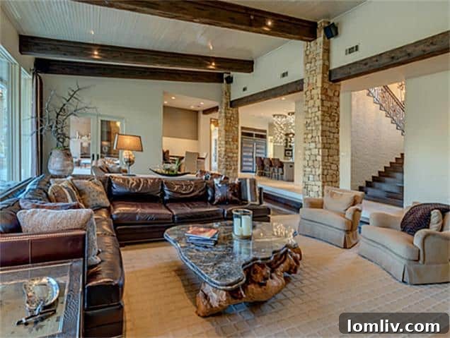 Comfortable family room with stylish furnishings