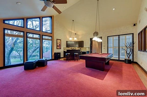 Expansive Game Room Entertainment Space