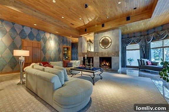 Grand Living Room Dallas Luxury Home 5618 Harbortown