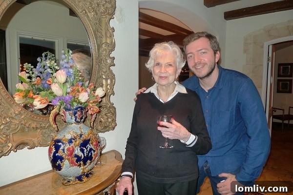 Pat Dilbeck with grandson Todd Macintire discussing interior design philosophy