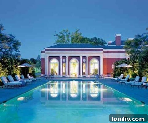 Baron House outdoor pool, featured in Architectural Digest