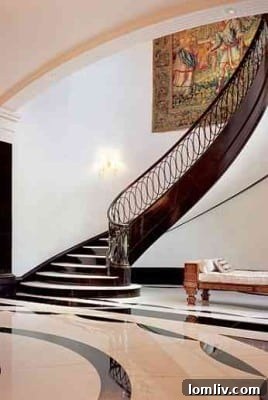 Baron House grand foyer, featured in Architectural Digest