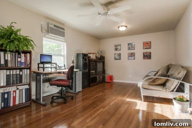 Professionally converted garage now serving as a versatile home office at 5307 Morningside