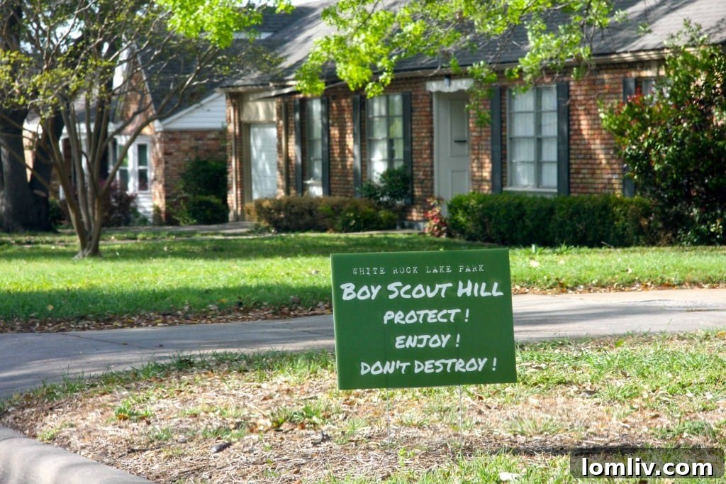 Town Hall Tonight The Battle for Boy Scout Hill 2 Community signs protesting development at Boy Scout Hill, Dallas